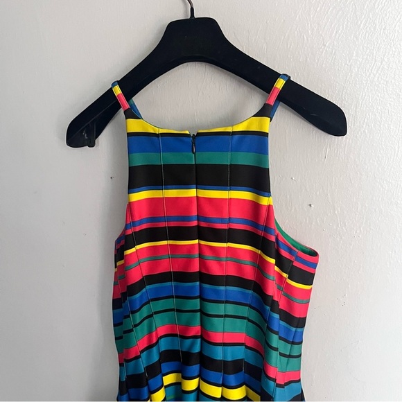 Calvin Klein Rainbow Striped Halter Fit and Flare Dress Small 6 - Picture 7 of 11